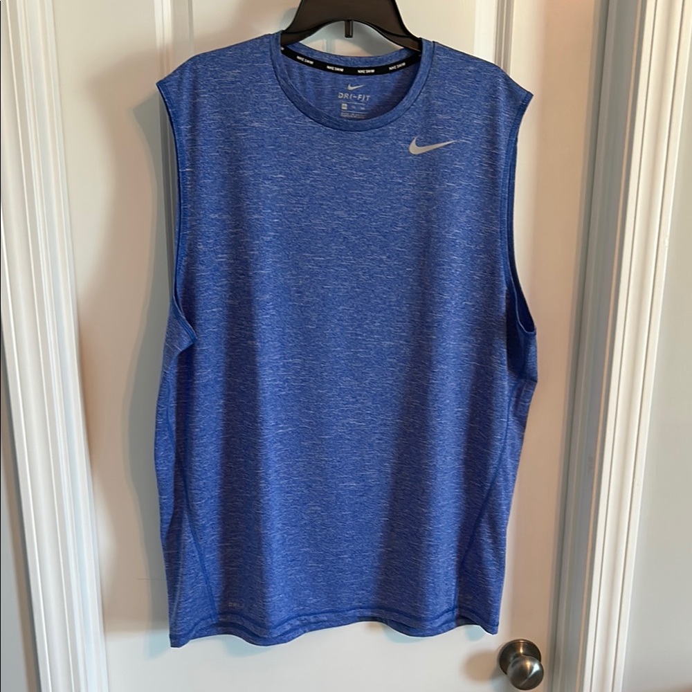 Nike Blue Athletic Tank Top Moisture-Wicking